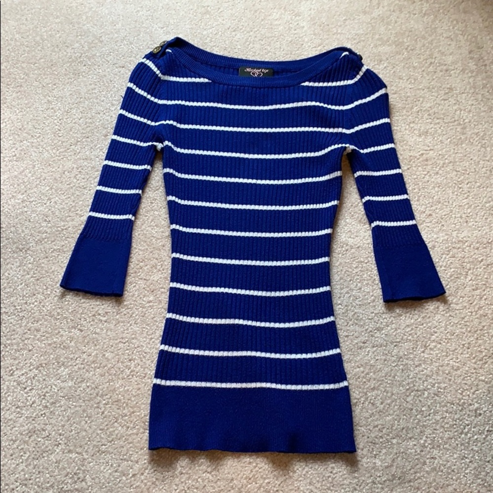 Blue and White Stripped Sweater